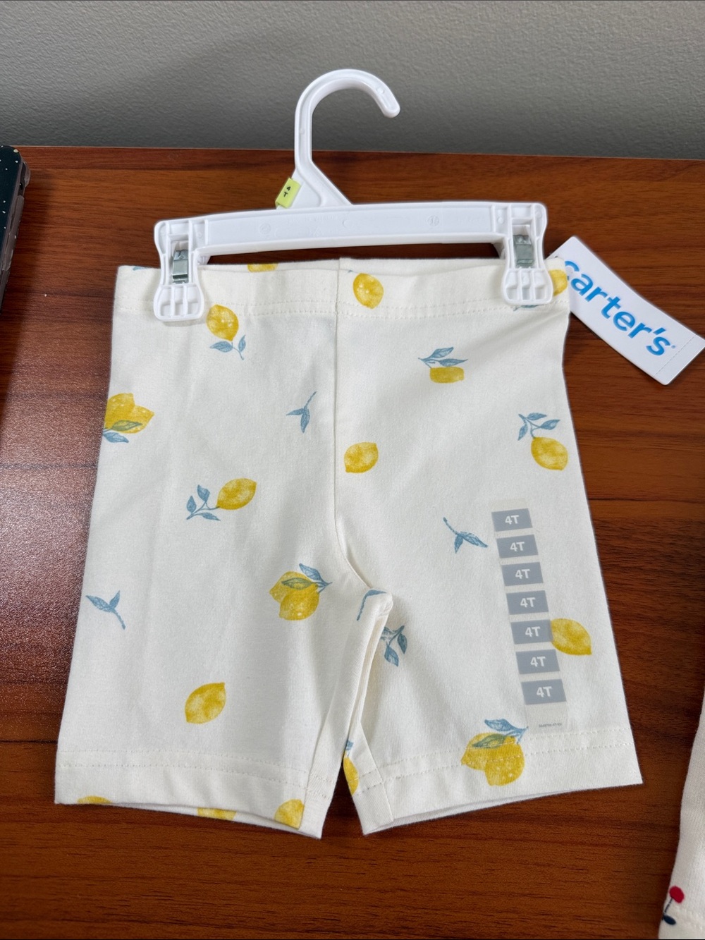 Carter's Cream Shorts with Yellow Lemon Print